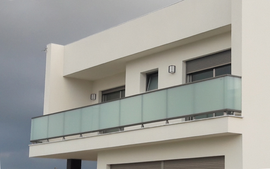 Barandilla para el balcón de aluminio con vidrio de seguridad